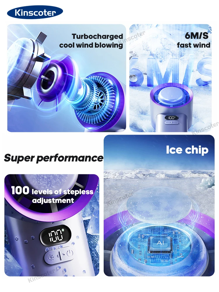 KINSCOTER Multifunctional Electric Handheld Fan Wireless Portable Home Quiet Ventilator Desktop Wall Ceiling Fan Air Cooler