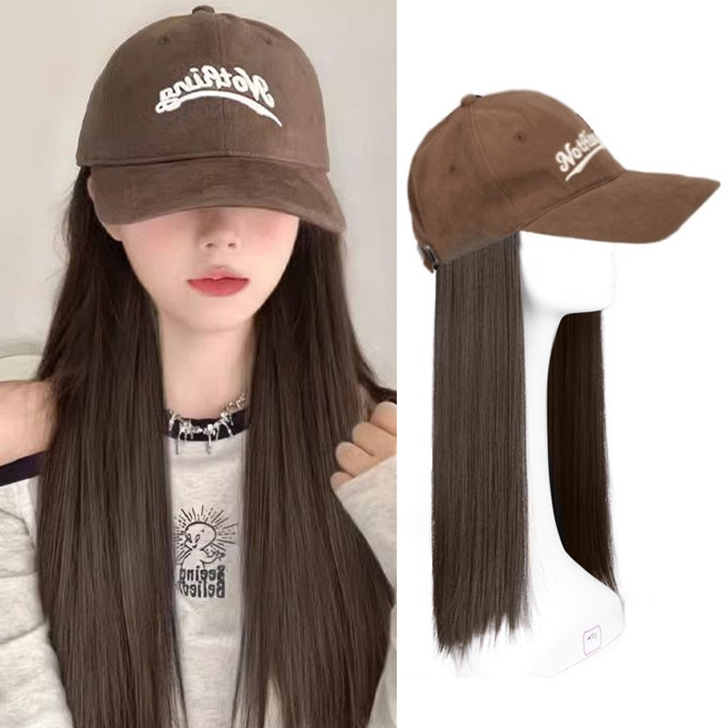 LUPU Кепка Парик Женская Шиньон Синтетическая Шляпа Парик Коричневая Бейсбольная Кепка С Длинным Прямым Искусственным Волосом Парик Женщины Подходит Для Повседневного Ношения