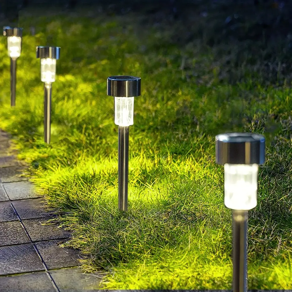 10 szt. Solarnych Lamp Ogrodowych, Latarnie Solarne, Wodoodporne Oświetlenie Krajobrazowe, Ścieżka, Podwórko, Trawnik, Dekoracja Ogrodu