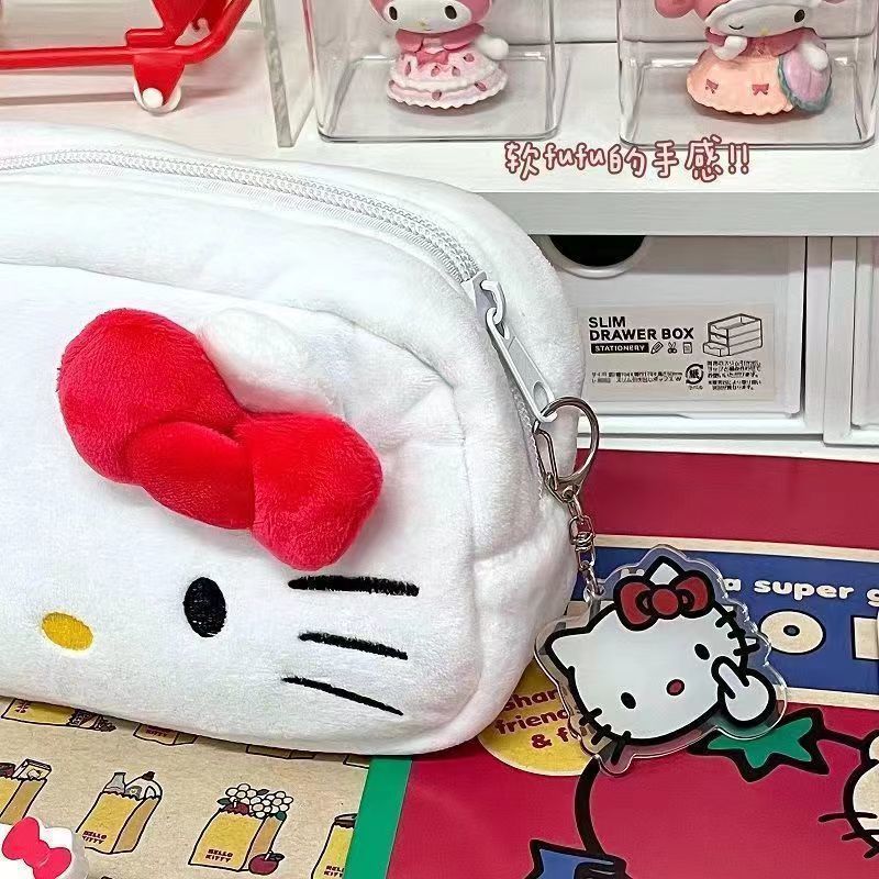 Leuke Hello Kitty pluche etui student grote capaciteit briefpapier tas Kawaii schattige meisjes make-up opbergtas feestgeschenken