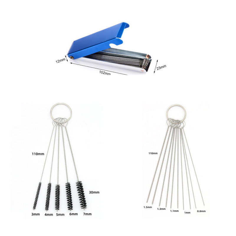 Carburador jato de sujeira de carbono remover agulhas de limpeza escovas ferramentas mais limpas para automóvel motocicleta atv soldador carb motosserra