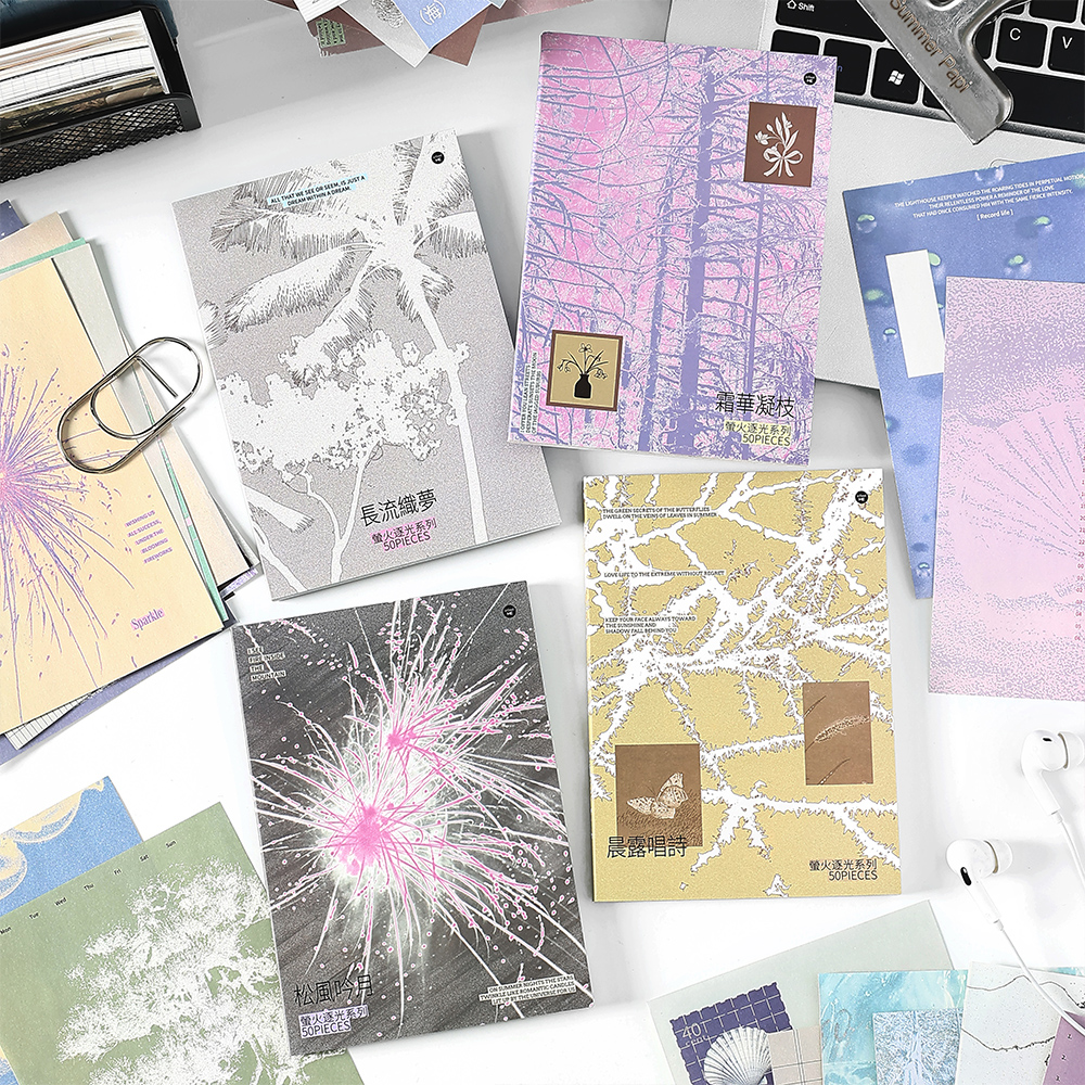 50 Sheets Vintage Aesthetic Stationery Material Labels paper for Journal notebook Planner hand made Scrapbooking Supplies