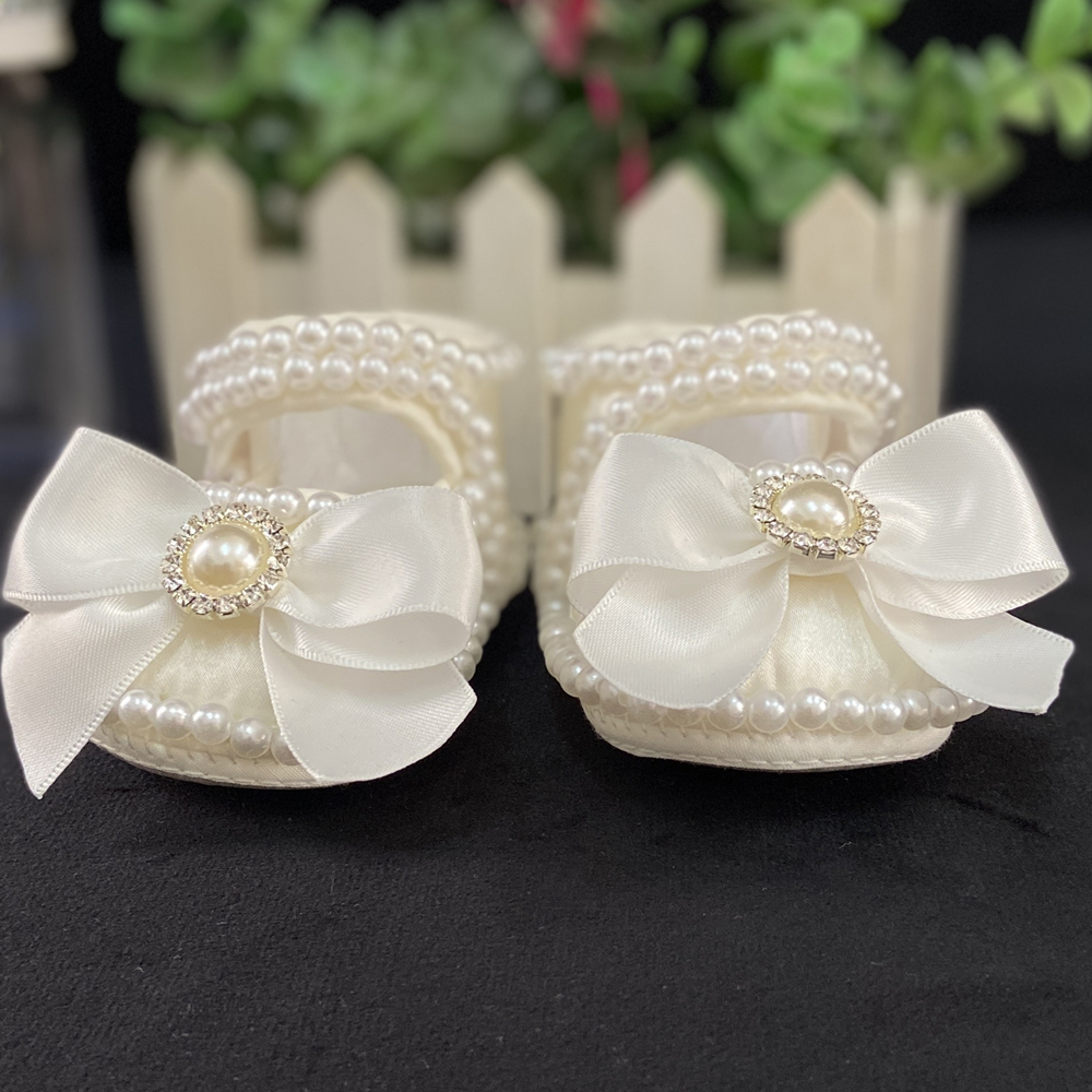 Dollbling Ren Bề Mặt Cho Bé Gái Sơ Sinh Sơ Sinh Giày Công Chúa Đầu Tiên Xe Tập Đi Lấp Lánh Long Lanh Mềm Nơ Khóa Giày Tập Đi Cho Bé