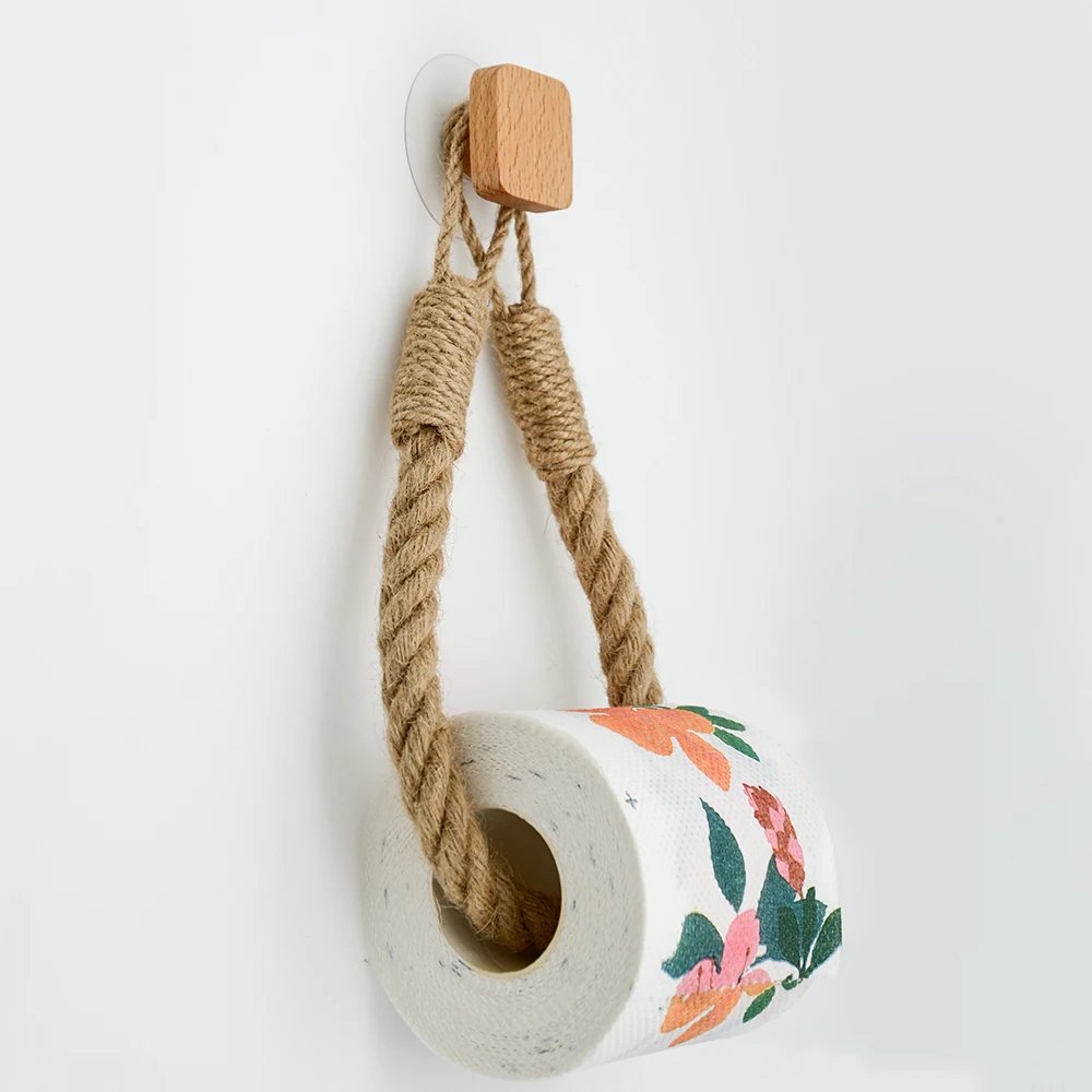 Nagelfreier Papierhandtuchhalter Rack Badezimmer Handtuchhaken Toilettenpapierhalter Handtuchhalter Beige Hanffarbe