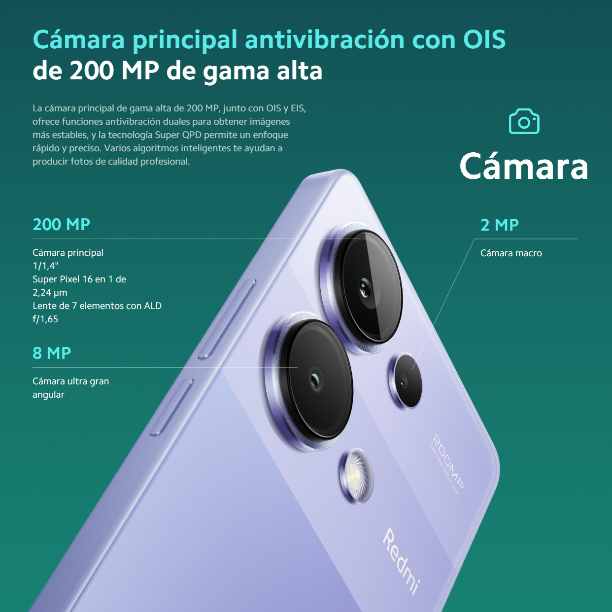 Xiaomi Redmi Note 13 Pro 4G Smartphone, MediaTek Helio G99 Ultra, Pantalla AMOLED de 6,67" y 120Hz, Camera Triple de 200MP, Carga rápida de 67W