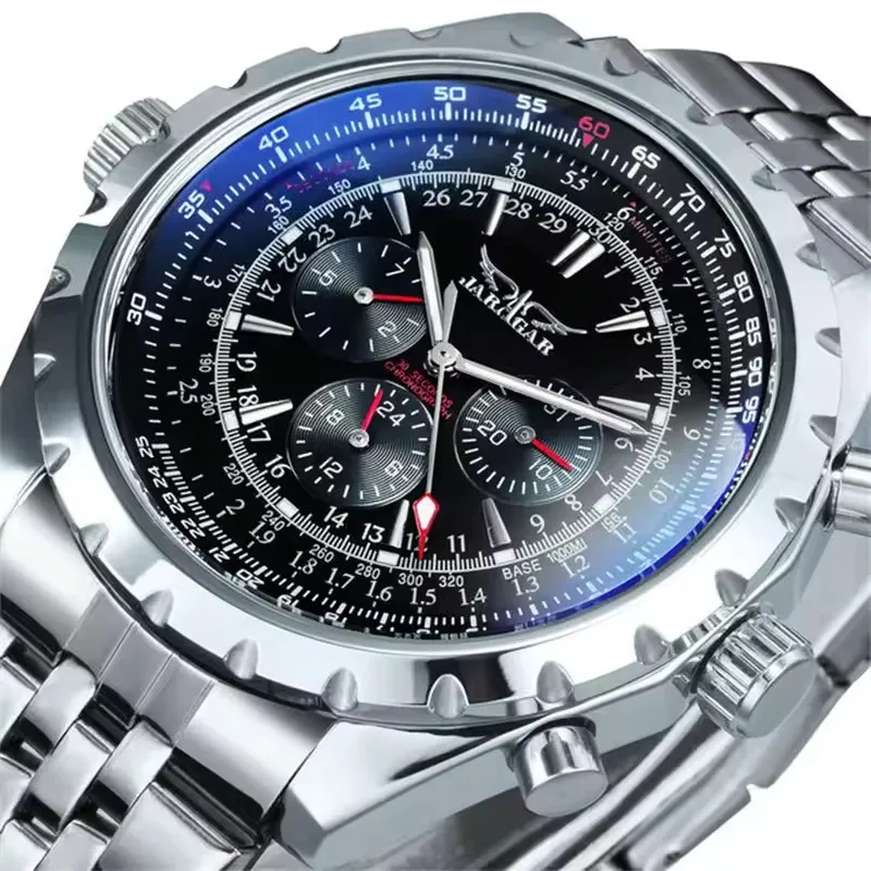 JARAGAR 212 Nowy Męski Zegarek Automatyczny Mechaniczny Modny Biznesowy Luksusowy Kalendarz Tygodnia Męski Zegarek Premium Prezent reloj hombre