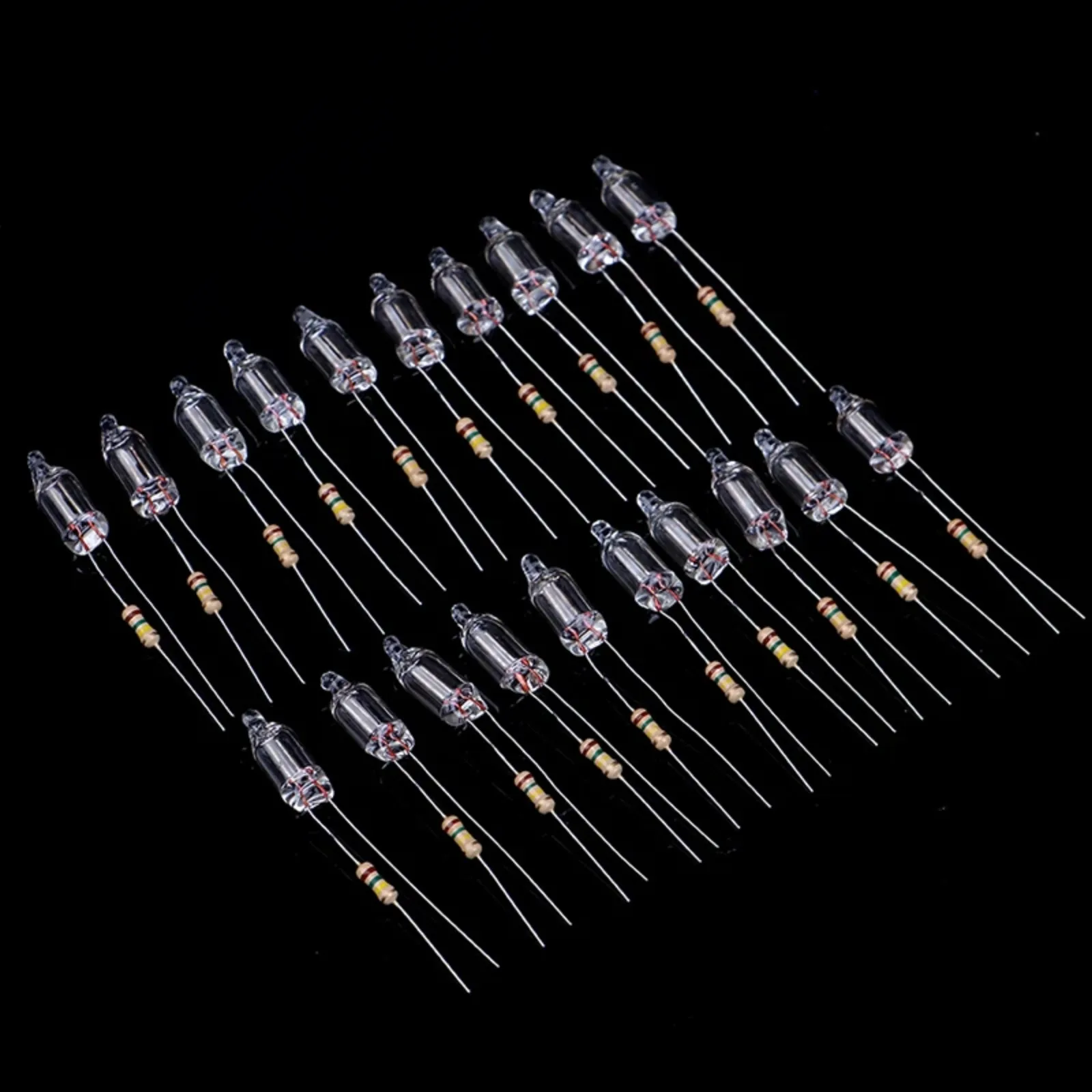 20PCS Neon Indicator Lamps With Resistance Connected To 220V 4mm 5mm 6mm Neon Glow Lamp Mains Indicator-Red Light