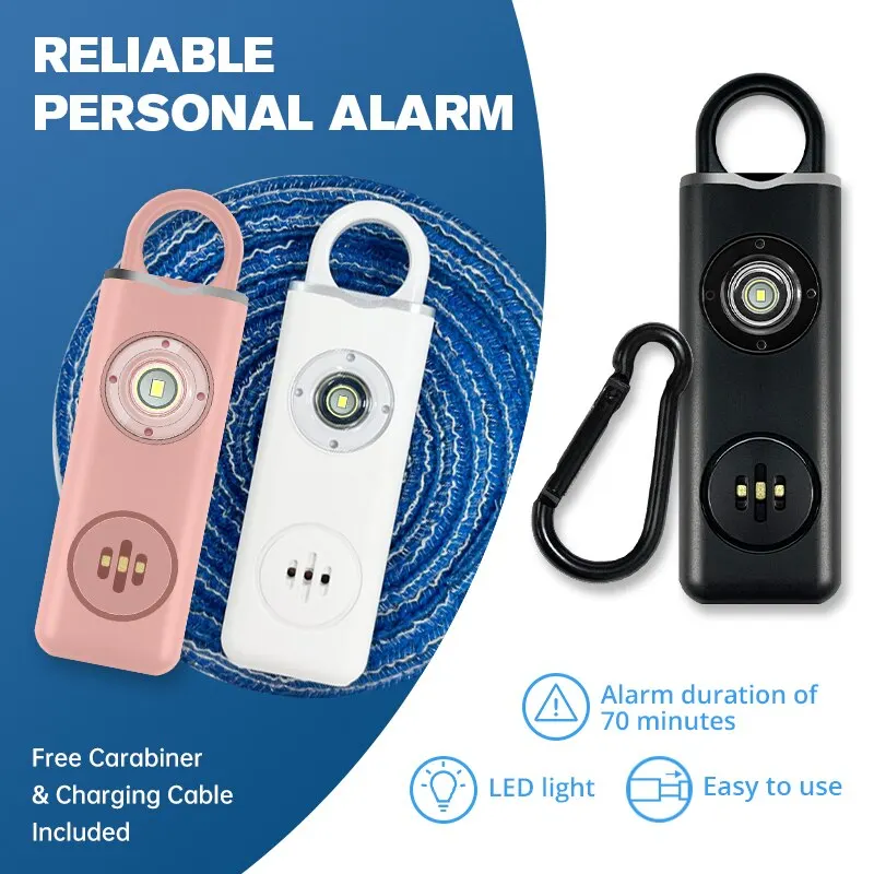 He-Sirène de sécurité personnelle originale pour femme, 130dB, stroboscope et clé, JO3, couleurs pop AF2004, anti-robmpCall pour l'aide