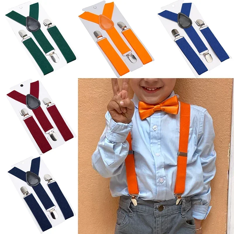 Elastische kinderbretels zwart mode kinderen jongens bretels meisjes verstelbare bretels baby bruiloft stropdassen accessoires