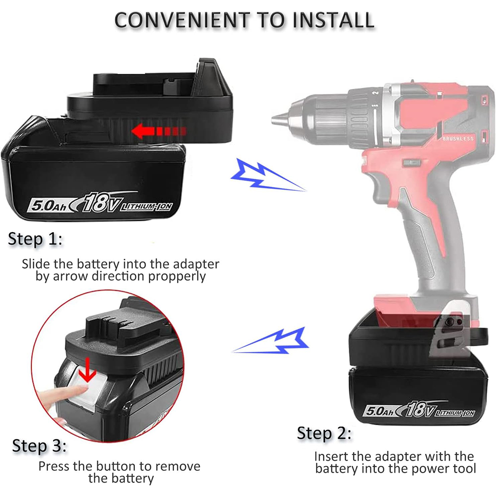 Mt20ml adapter für makita 18v li-ion batterie bl1830 bl1860 bl1815 konvertieren zu für milwaukee 18v lithium batterie