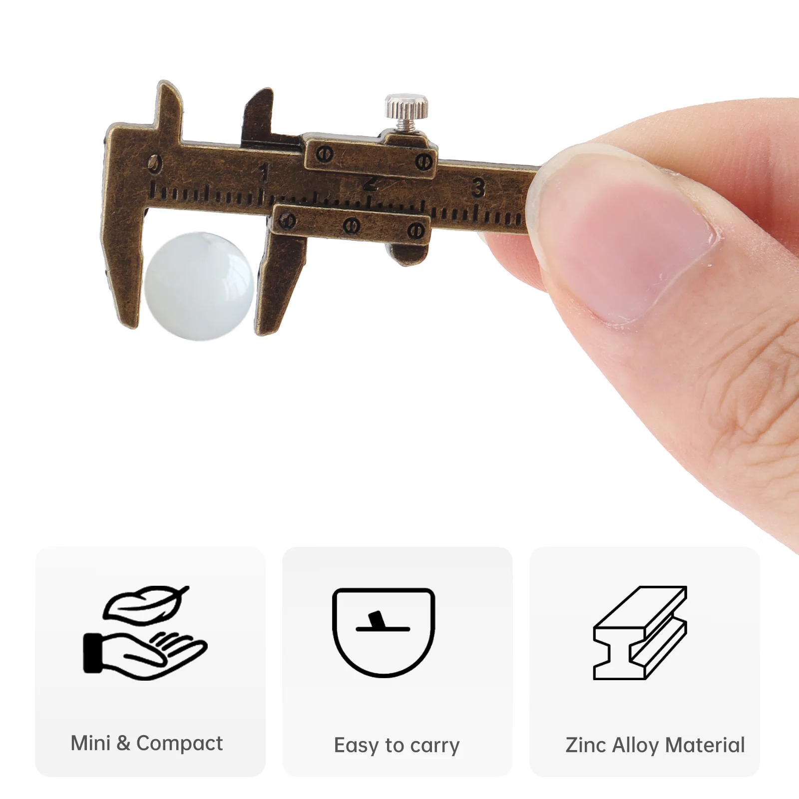 0-40 Mm/Di Động Mini Hợp Kim Kẽm Vernier Caliper Với Dây Chuyền Móc Khóa Và 1 Mm Độ Chính Xác Đo Lường