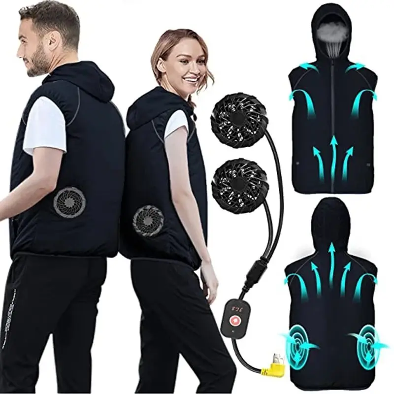 Verão esporte ventilador ar condicionado legal homem mulher viagem ultraleve marca ao ar livre colete roupas jaqueta sol blusão trabalhador de pesca