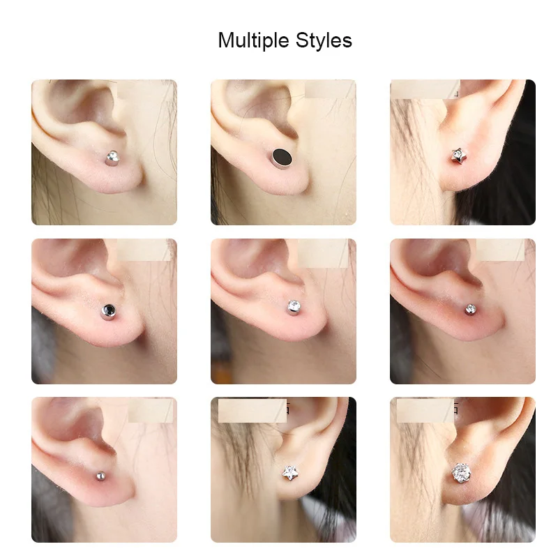 4MM 2PCS Disposable Sterile Ear Piercing Kit, Cartilage Tragus Helix Piercing Gun No Pain Piercer Tool Machine Set Stud Jewelry