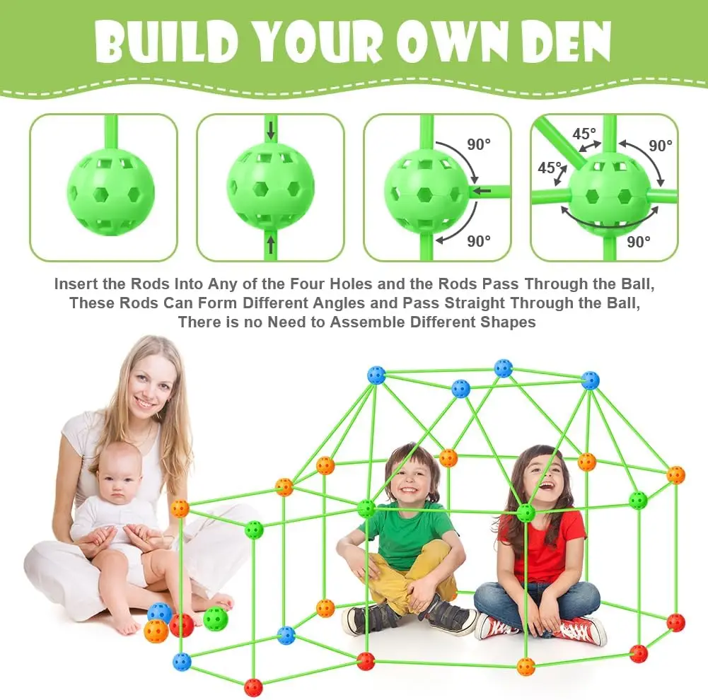 DIY 요새 건설 크리 에이 티브 장난감 요새 빌딩 키트 3D 성 터널 텐트 게임 교육 놀이 텐트 장난감 어린이 선물