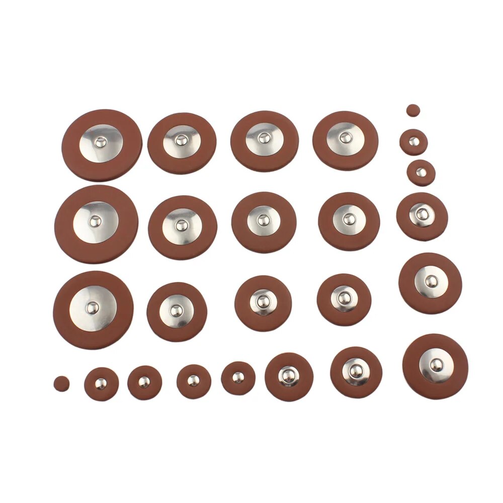 Almohadillas de saxofón, almohadillas de cuero con botones universales, accesorios para instrumentos de viento de madera para saxofón Tenor Alto Soprano, pieza de instrumento Musical