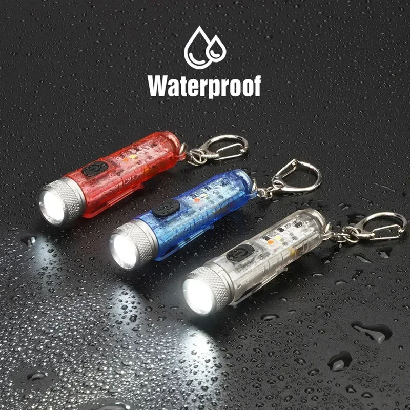 Mini linterna LED multimodo TYPE-C carga rápida IP66 impermeable fluorescente cinturón Clip advertencia Camping linterna magnética