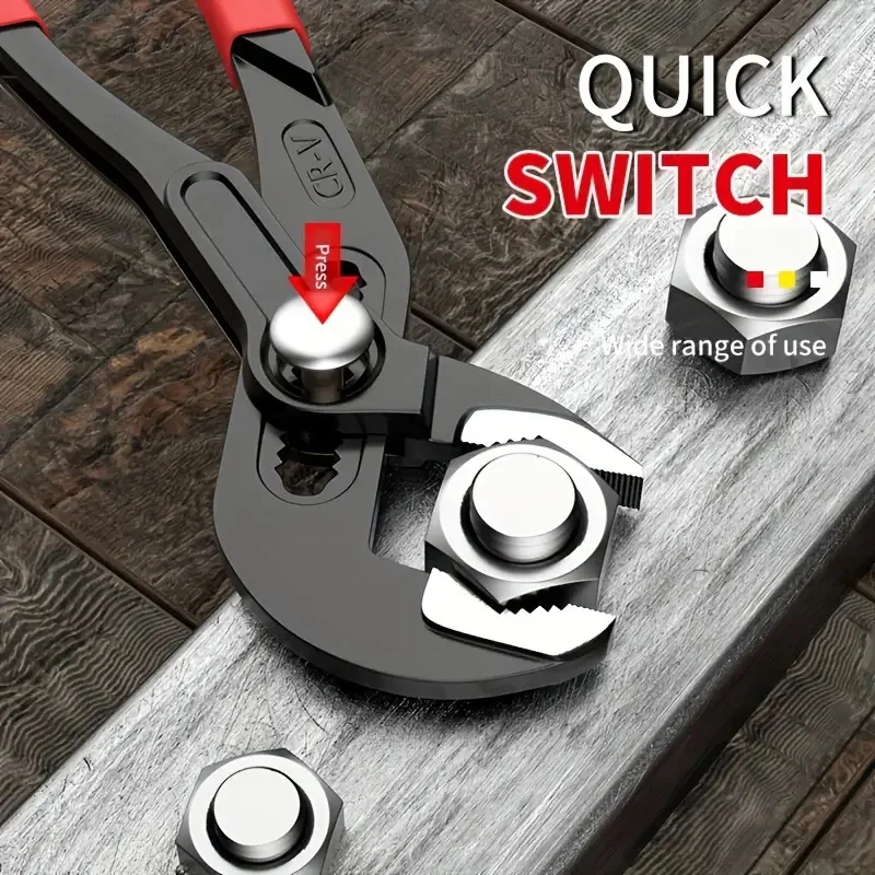 7"/10"/12" Large Opening Universal Wrench Multifunctional Adjustable Quick-Release Water Pipe Clamp Pliers Household Hand Tools