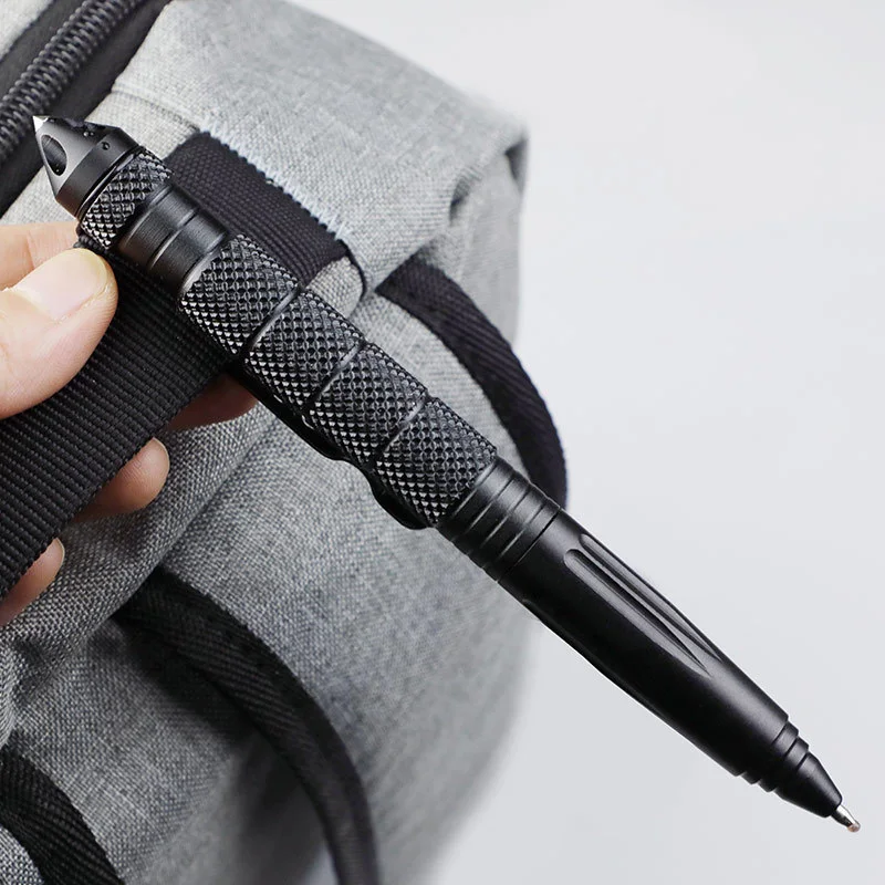 Multi Functional Alloy ทหารยุทธวิธีปากกาสํานักงานนักเรียนปากกาลูกลื่น Wilderness Survival EDC เครื่องมือ Glass Breaker