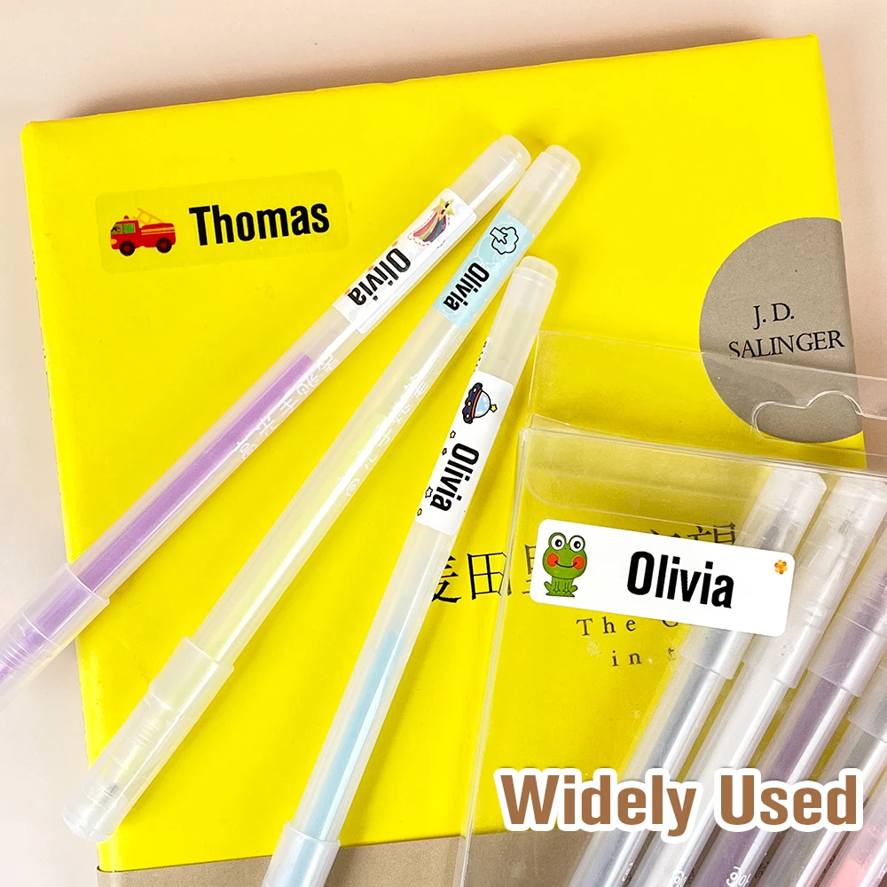 Custom Children Name Tag Stickers Waterproof Personalized Stationery First Name Labels Variety Kawaii Patterns Decals for Kids