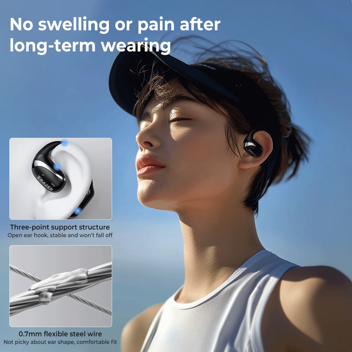[Krachtig geluid] Lenovo ERAZER X9 Draadloze hoofdtelefoon OWS Sport Open Bluetooth-oortelefoon met microfoon Ruisonderdrukking Waterdicht