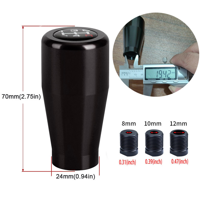 ユニバーサル 5 速マニュアルトランスミッション短焦点ギアシフトノブヘッド 7 センチメートルスタイリッシュなアルミシフターレバーギアシフターヘッド