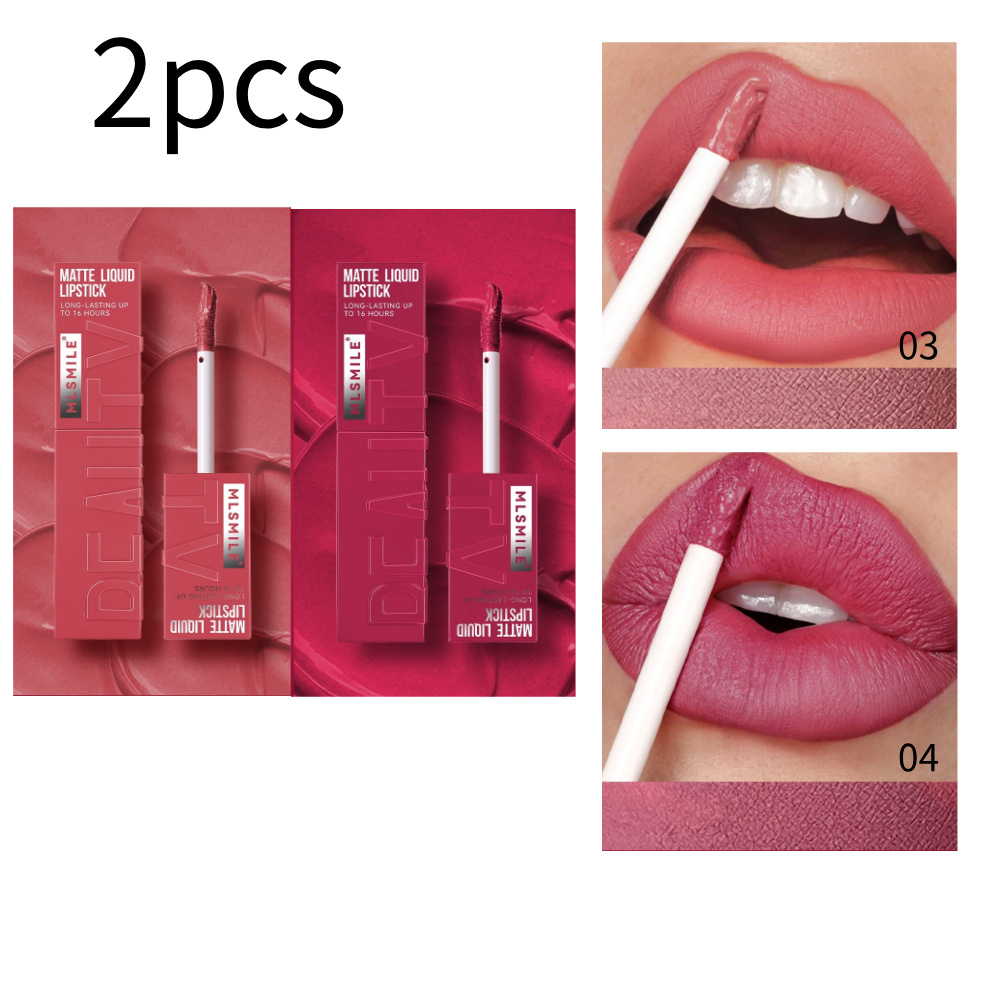 MLSMILE 6 colori Tazza antiaderente Velluto Satin Gloss Smalto labbra Nebbia Rossetto liquido opaco Liquido colorato impermeabile a lunga durata