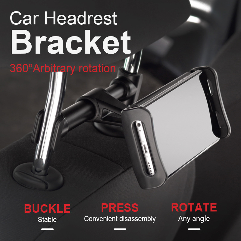 Telescopic รถด้านหลังหมอนโทรศัพท์ผู้ถือแท็บเล็ตยืนรถที่นั่งด้านหลัง Headrest ยึดสำหรับ iPhone X8 iPad Mini Tablet
