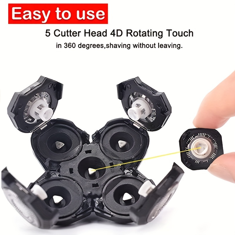 Electric Shaver Replacement 5 Heads 5D Floating Replacement Heads for most shaver