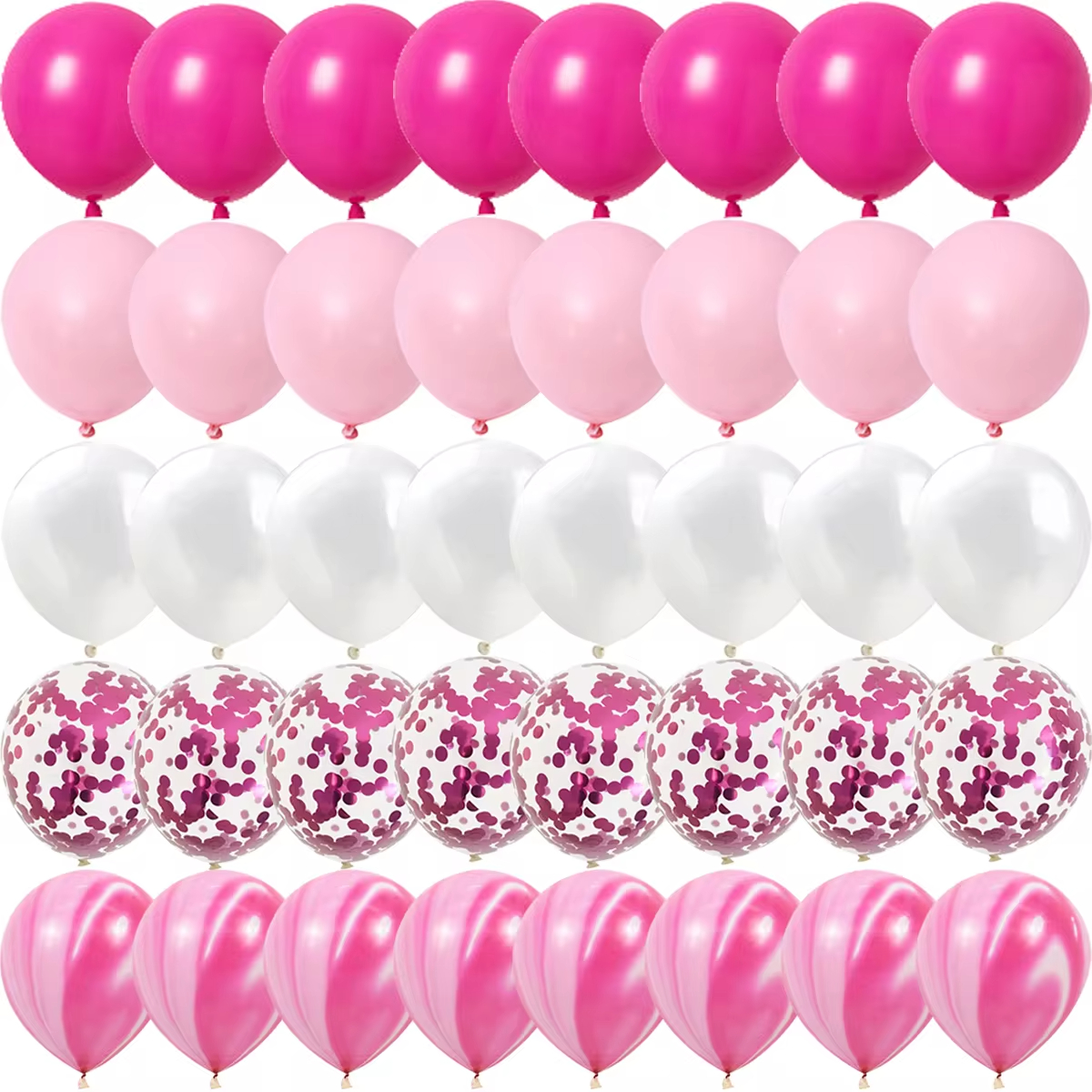 Globos de confeti de látex de Metal rosa, decoraciones de boda, Globos mate, decoraciones para fiesta de cumpleaños de Año Nuevo