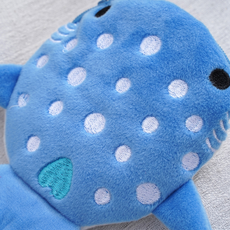 Bonito dos desenhos animados baleia tubarão moeda bolsa kawaii carteira portátil saco de moedas de pelúcia chave fone de ouvido bolsa de armazenamento de moedas saco com zíper crianças presente