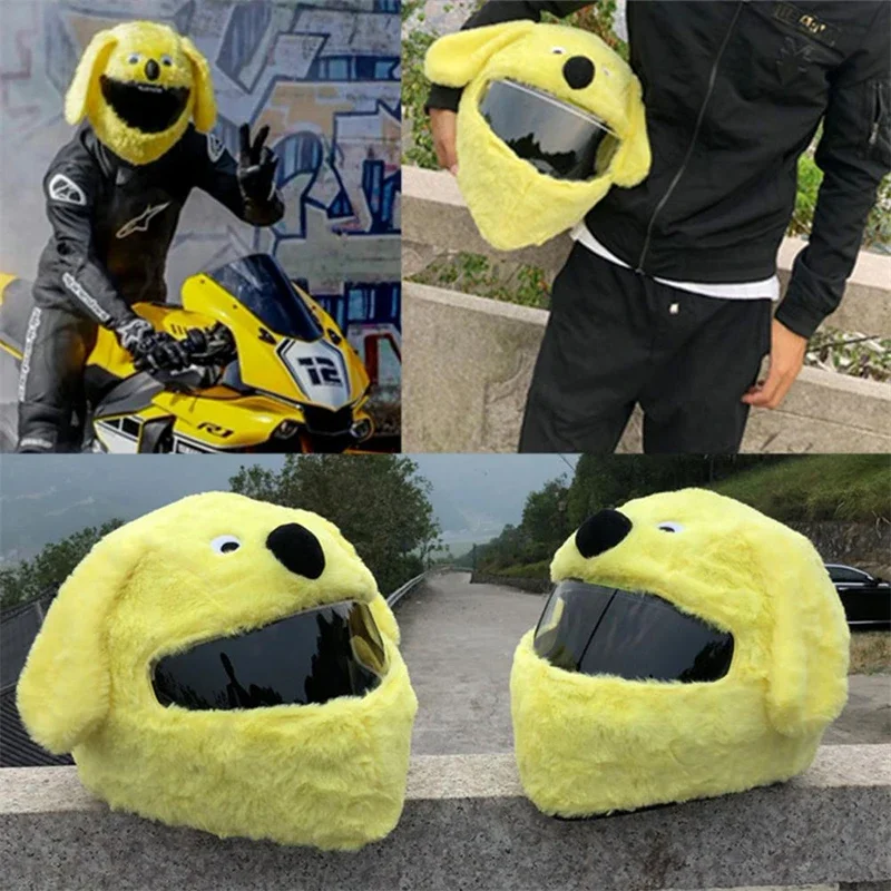 Motorcycle Helmet Cartoons Plush Helmet Protective Cover Helmet Full Face Covers for Outdoor Fun Christmas Personalized Helmets