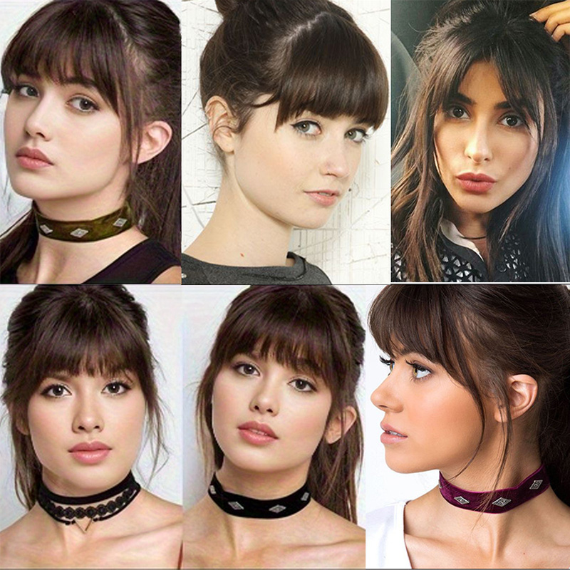 Synthetische Air Bangs Haarspange in Haarverlängerung Fransen Fake Bangs Haaraufsätze für Frauen Mädchen Alltagskleidung