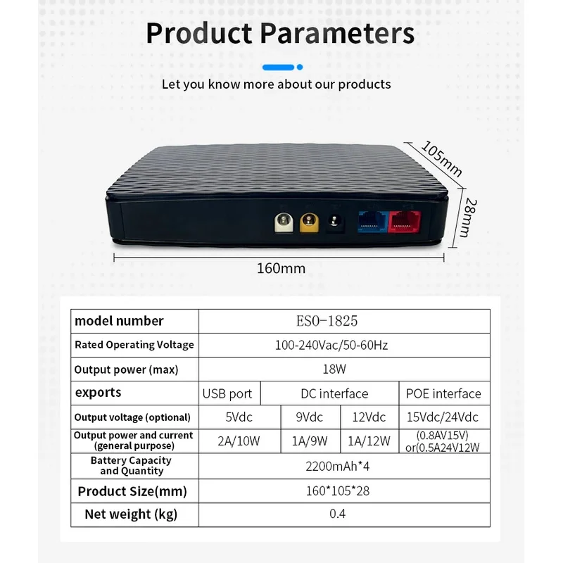 Mini UPS DC 8000mah 5V 9V 12V 15V 24V UPS for Router WiFi