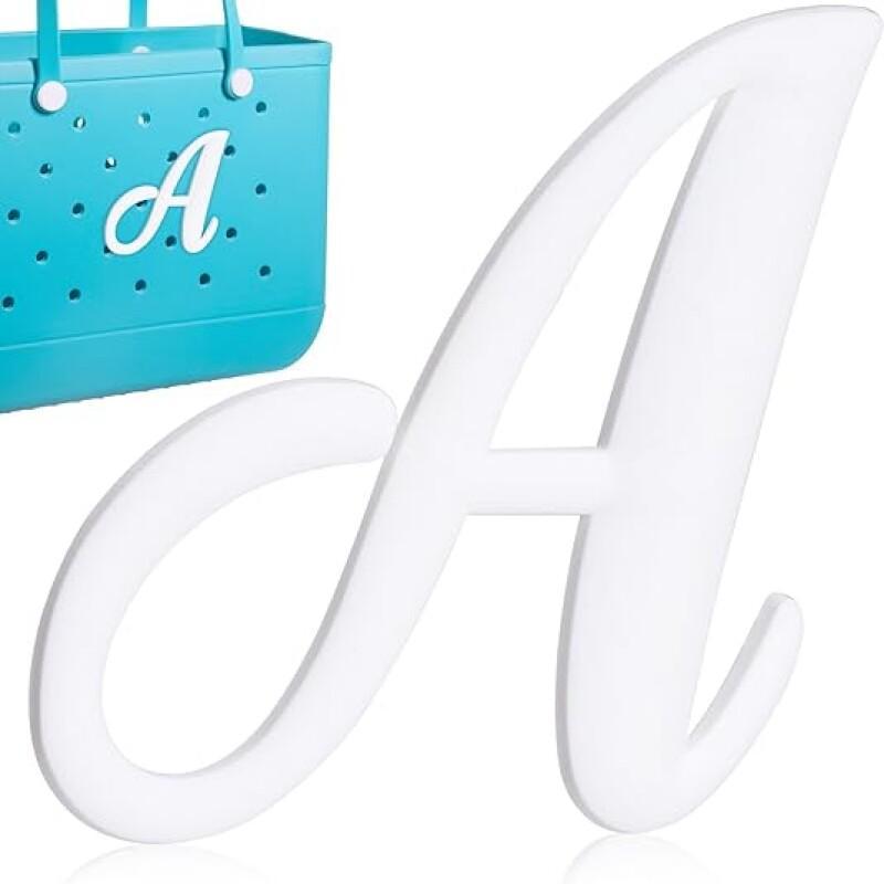 1 unidad de letras decorativas para bolso, letras del alfabeto de Color blanco, accesorios de decoración, letras del alfabeto 3D para bolso de mano de playa