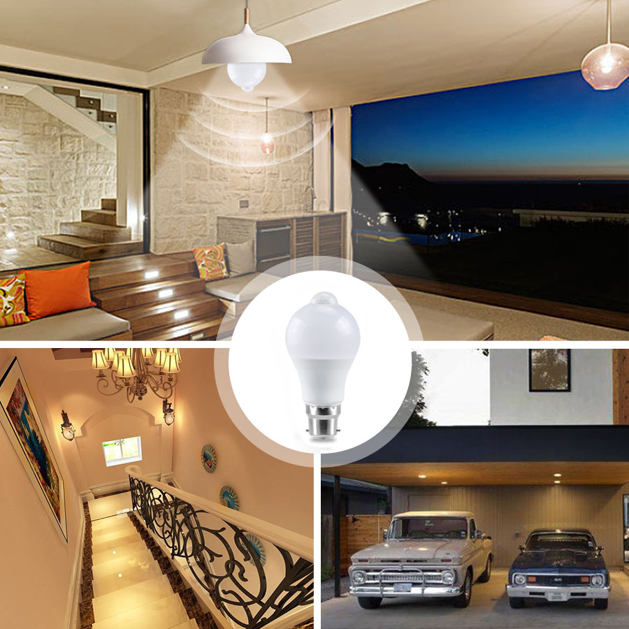 B22 12W 15W 18W 20W LED Light Bulb Motion Sensor Blub Led Light 85-265V LED Lamp PIR Sensor Light Auto Light Home Parking Light