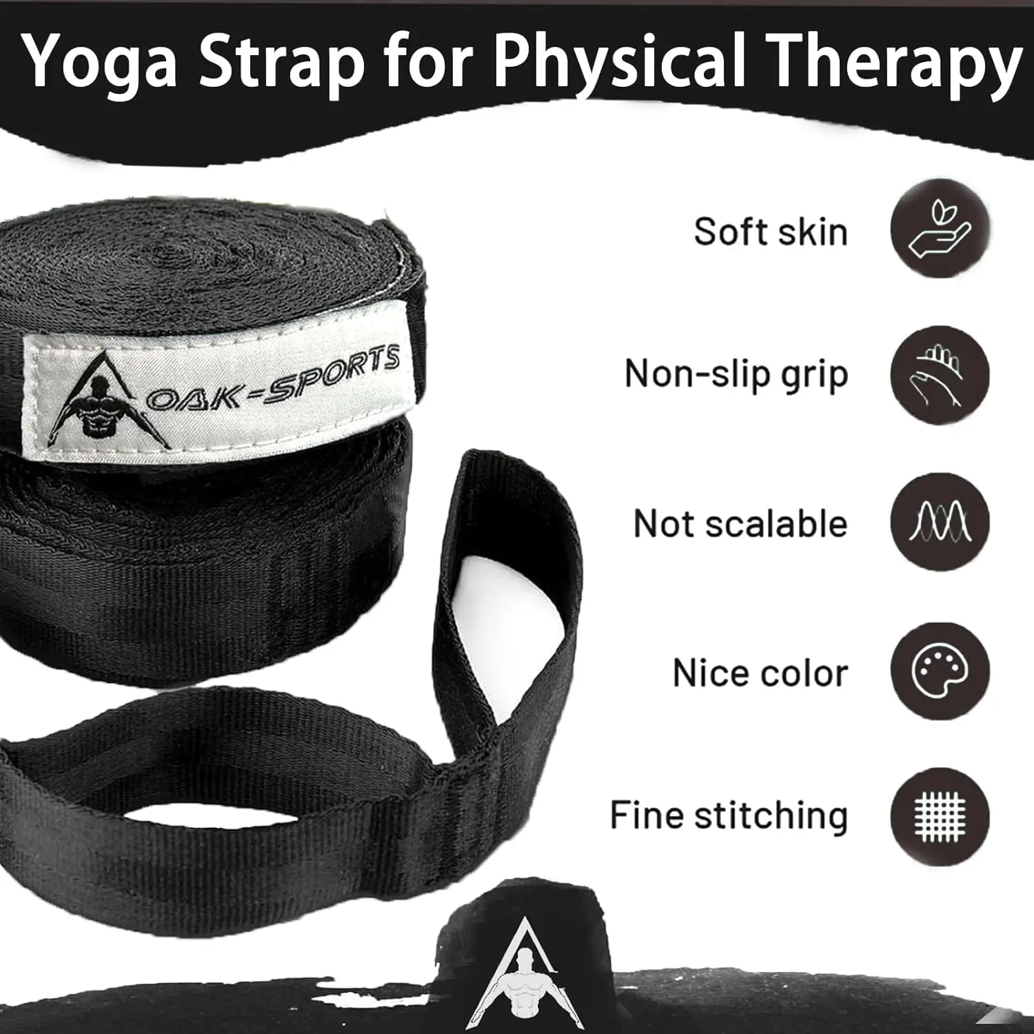 Cinghia elastica per yoga con passanti, cinghie elastiche per terapia fisica, cinghia per esercizi non elastica per pilates, danza