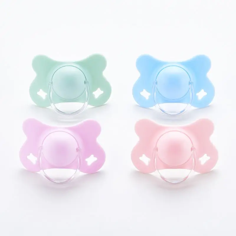Bé Cho Hình Bướm Phẳng Núm Ti Silicone Ngủ Núm Vú Giả Sơ Sinh Bé Trai Bé Gái Cắn Nhai Tiếp Liệu Tròn Dẹt Cho Đầu
