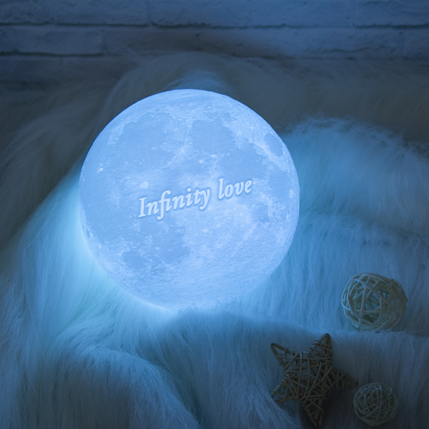 Customized 3D Printing Moon Lamp Personalized Photo Text Night Light USB Rechargeable Gift for Birthday Mother's Valentine Day