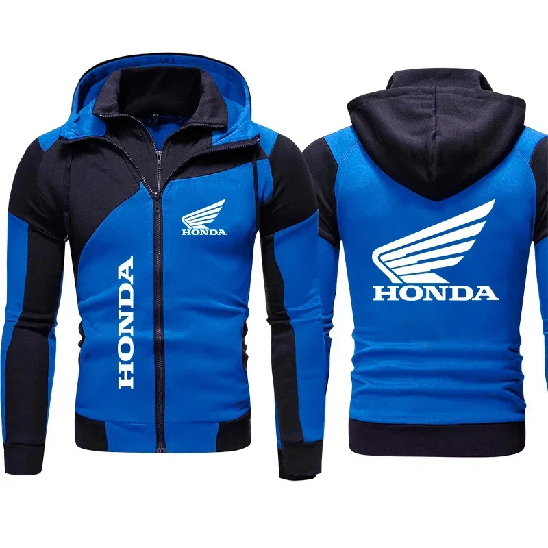 Honda moletom com capuz jaqueta de motocicleta honda wing logotipo impressão moletom pulôver na moda jaqueta de motociclista roupas masculinas com capuz com zíper personalizado