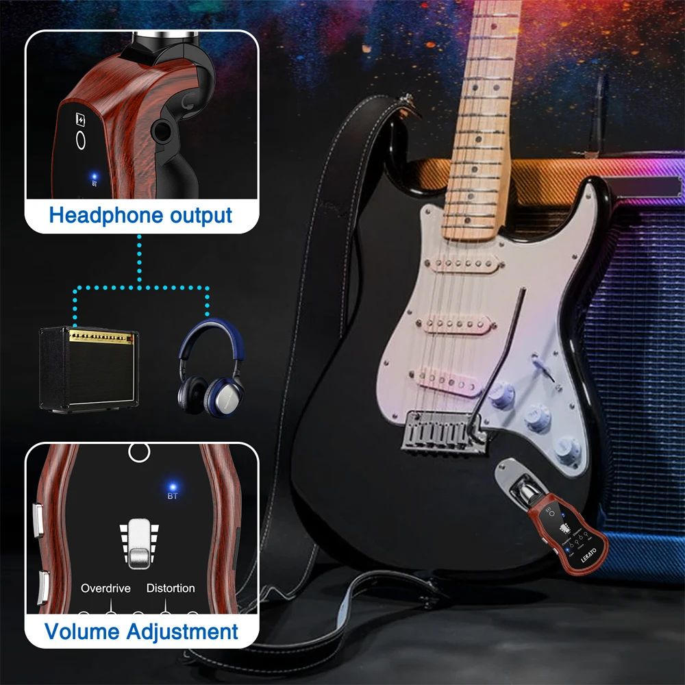B6 Effector Bluetooth Sạc Đàn Guitar Điện Tai Nghe Mini Khuếch Đại Guitar Thực Hành Tác Động Tổng Hợp Với 5 Tác Dụng