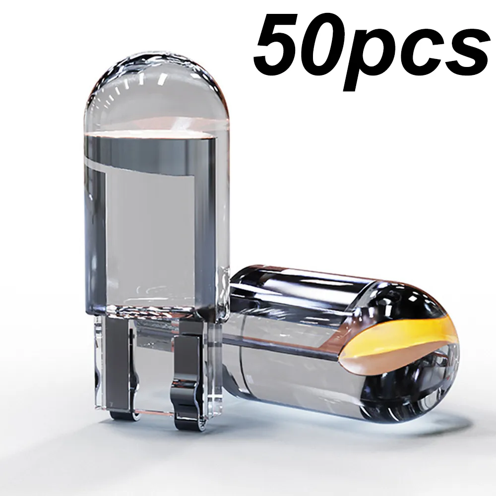 10/50pcs plus récent W5W Led T10 voiture lumière COB LED verre 6000K blanc Auto Automobiles plaque d'immatriculation lampe dôme lire DRL ampoule Style 12V