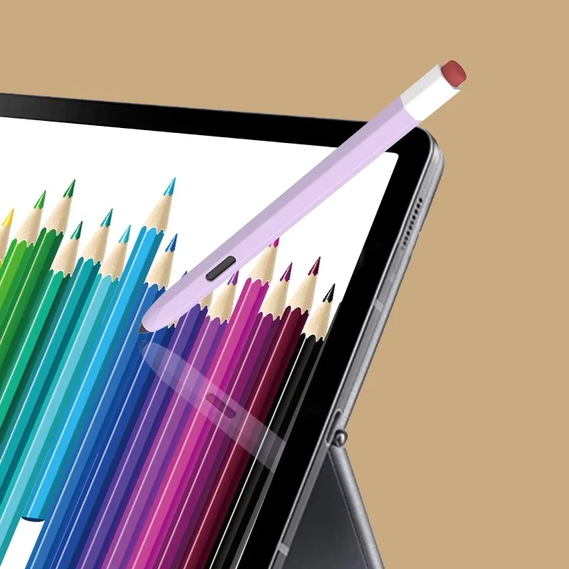 Caso de lápis de silicone tablet toque stylus caneta capa cor sólida para samsung galaxy tab s6 lite s7 fe s8 ultra s9 plus