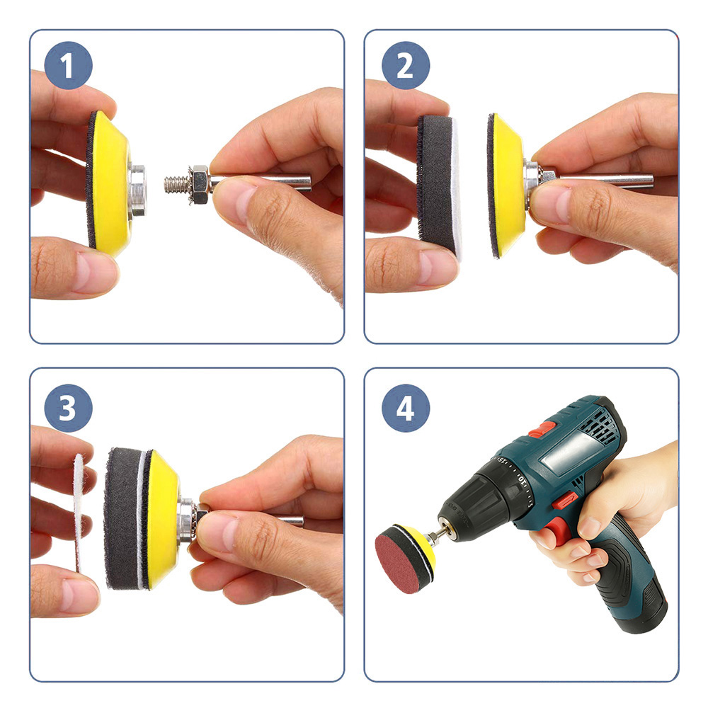 120 Pz 50mm Dischi Abrasivi Pad Set 60-3000 Grana Abrasivo Lucidatura Pad Kit Per Dremel Utensile Rotante Carte Vetrate Accessori