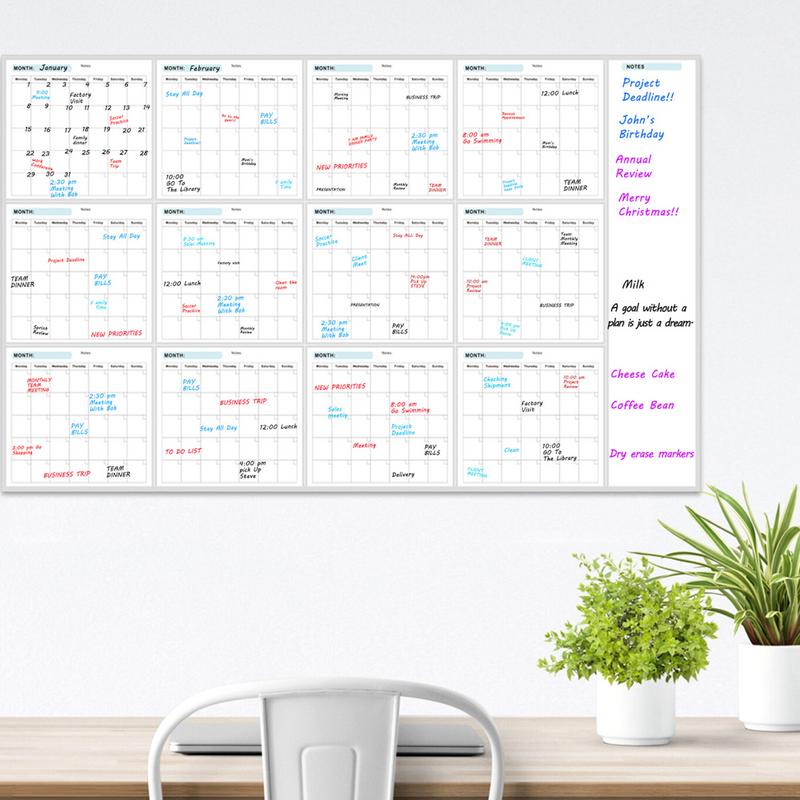 Extra Large Board Calendar Reusable Calendar 35X58in Wall Planner Large Erasable Boards For Offices Home & School