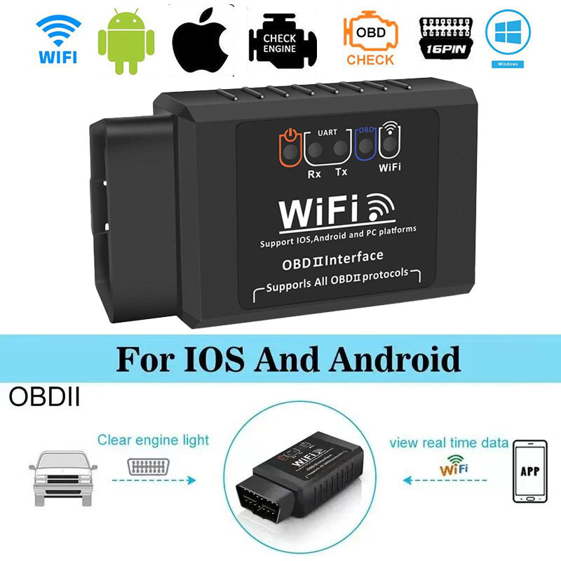 OBD2 WIFI ELM327 V1.5 Scanner Auto Code Reader Diagnostic Tool voor iPhone IOS/Android Automotive Foutdetector