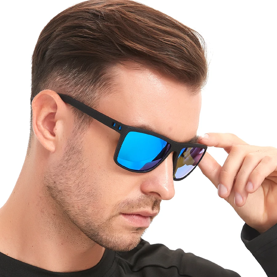 Gafas de sol polarizadas cuadradas con patrón de cuadros clásico Vintage para hombre y mujer, gafas de sol Retro UV400 para conducir y pescar a la moda