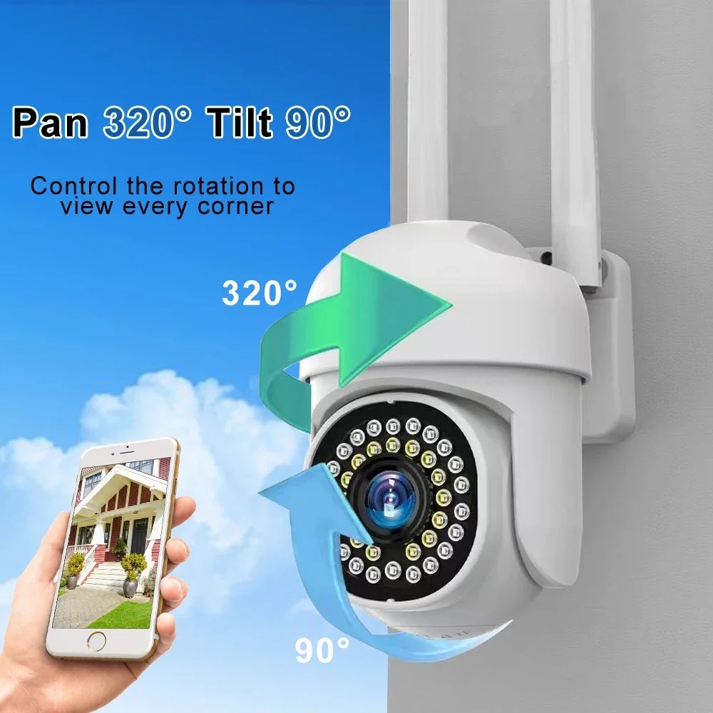 YOOSEE HD Câmera IP 3MP 5MP WiFi PTZ Câmera de segurança externa Câmera Wifi Detecção de movimento Rastreamento automático Câmera IP de áudio bidirecional