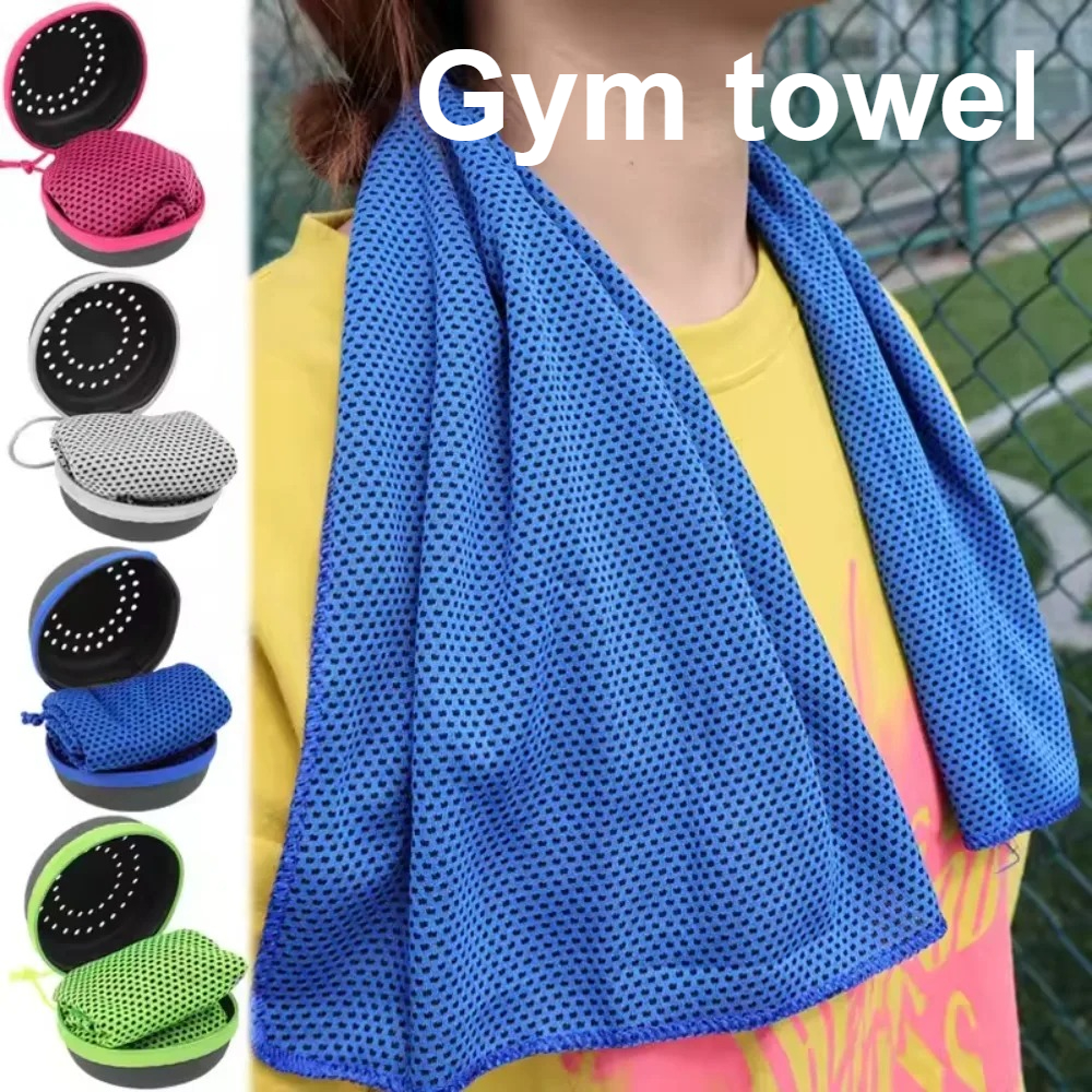 Охлаждающие накидки на шею для полотенец в коробке для хранения, холодные подушечки, быстросохнущий портативный дышащий шарф для плавания, пляжные аксессуары