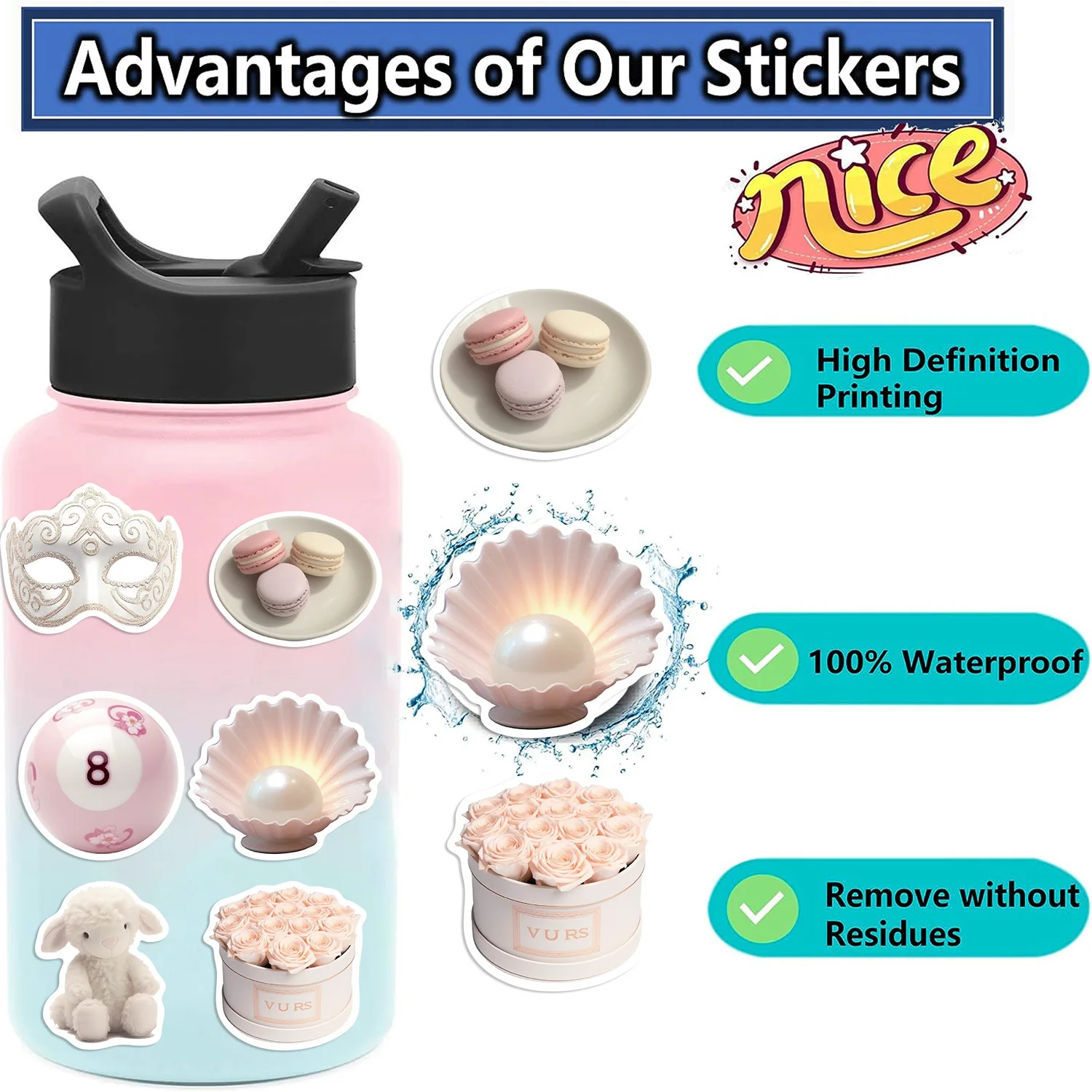 10/30/50 pçs kawaii rosa ballet pvc adesivo estético coreano portátil papelaria decoração scrapbooking material escolar para crianças