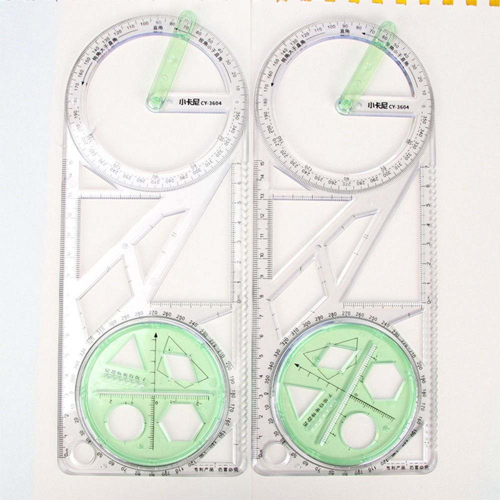Rotary Multi-function Geometric Drawing Ruler Protractor Learning Measuring Tool Creative Stationery Gift School Office Supplies